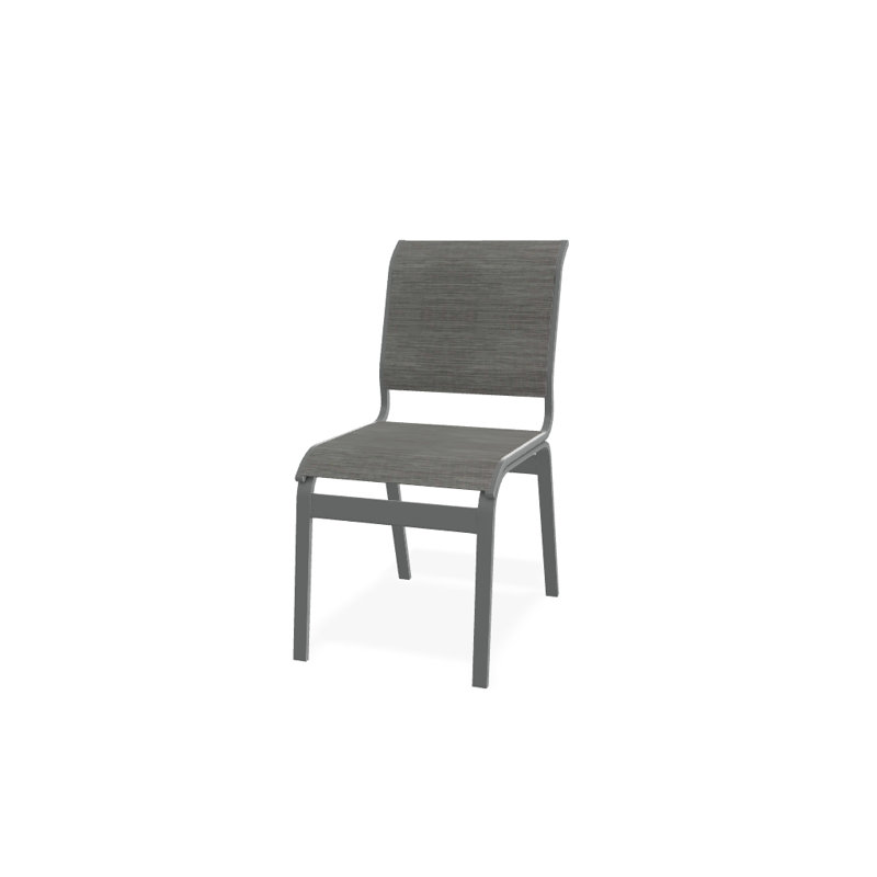 Chaise d'appoint de salle à manger Hiraku, Graphite texturé, Sicile