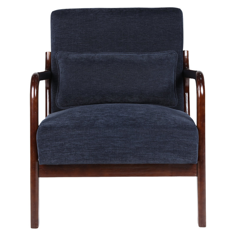 Fauteuil Mid-Century moderne, Bleu antique, Brun