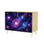 Narrow 35.4'' Wide Sideboard Buffet Cabinet - 2-Door Accent Storage Cabinet With Constellatio Microscopium Mic Print And Metal Legs