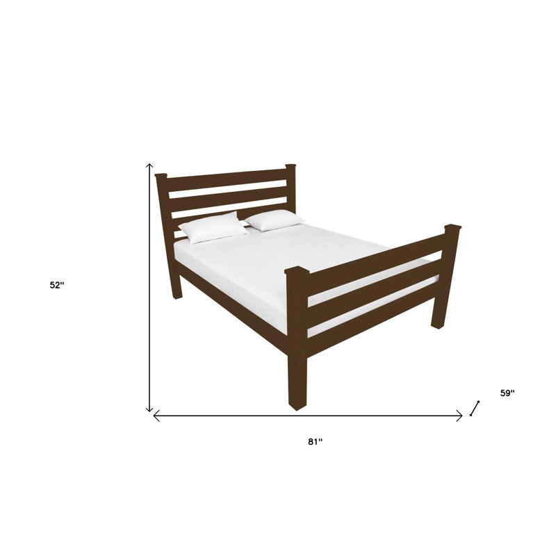 Coffee Solid Wood Full Bed Frame
