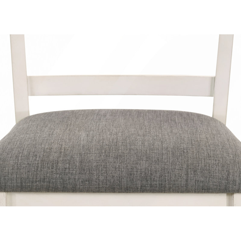 Tabouret de bar rembourré 2 pièces, Gris, Blanc