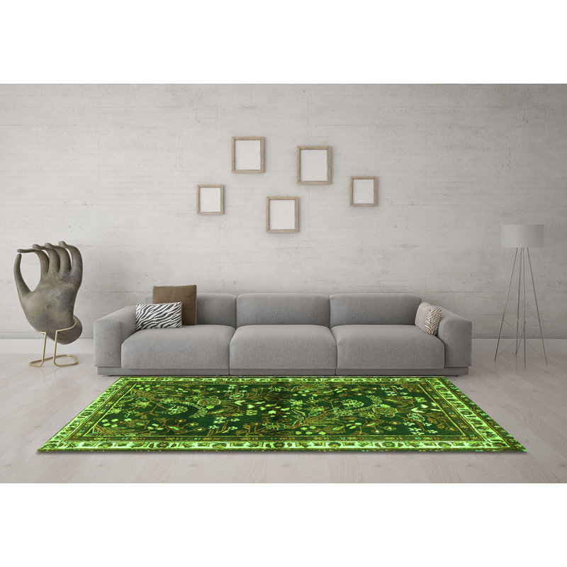 Washable Floral Indoor Rug, Square 7'