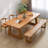 Light Brown Rectangular Solid Wood Dining Table-1022816267