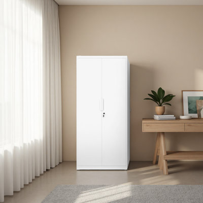 Classeur 70 po à 2 portes avec serrure, 4 tablettes réglables
