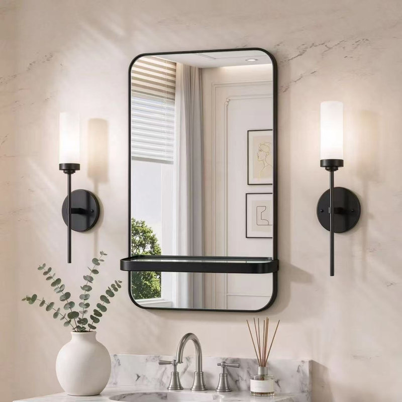 Rounded Rectangle Wall Mounted Vanity Mirror with HD  Glass