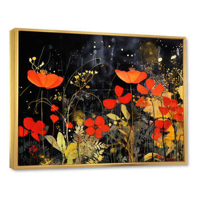 Art mural moderne orange et vert tropical - Collages abstraits