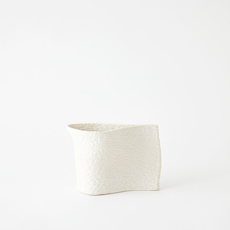 Windy Handmade Ceramic Table Vase, 6.25" H x 9" W x 5" D
