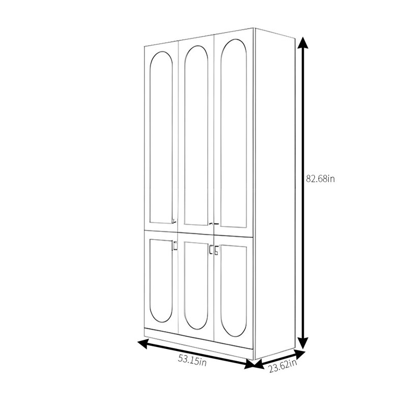 Garde-robe de luxe simple et moderne, H 82,68 po x l 53,15 po x P 23,62 po