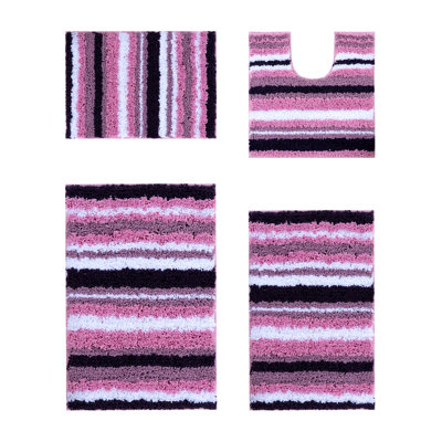 Ensemble de tapis de salle de bain lavable à la machine 100% polyester 4 pièces Griffie