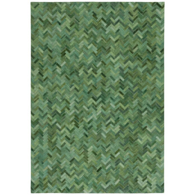 Studio Leather 111 Hand Woven Leather Chevron Rug