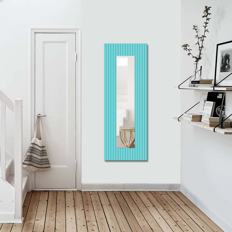 Élégant miroir décoratif avec cadre en bois, 15,7 x 47,2 pouces | 100% toile sur panneau de fibres à densité moyenne, épaisseur: 0,12 pouce | Taille réelle du miroir: 7,9 po x 39,4 po | Décoration murale élégante pour le salon, la chambre à coucher et le vestibule
