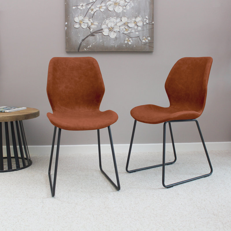 Emna 48cm H Upholstered Side Chair, Brown
