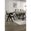 Chaises de salle à manger contemporaines avec accoudoirs, noir et gris, 2 pièces, chaises style tendance avec coussin gris, 2 pièces-457928474