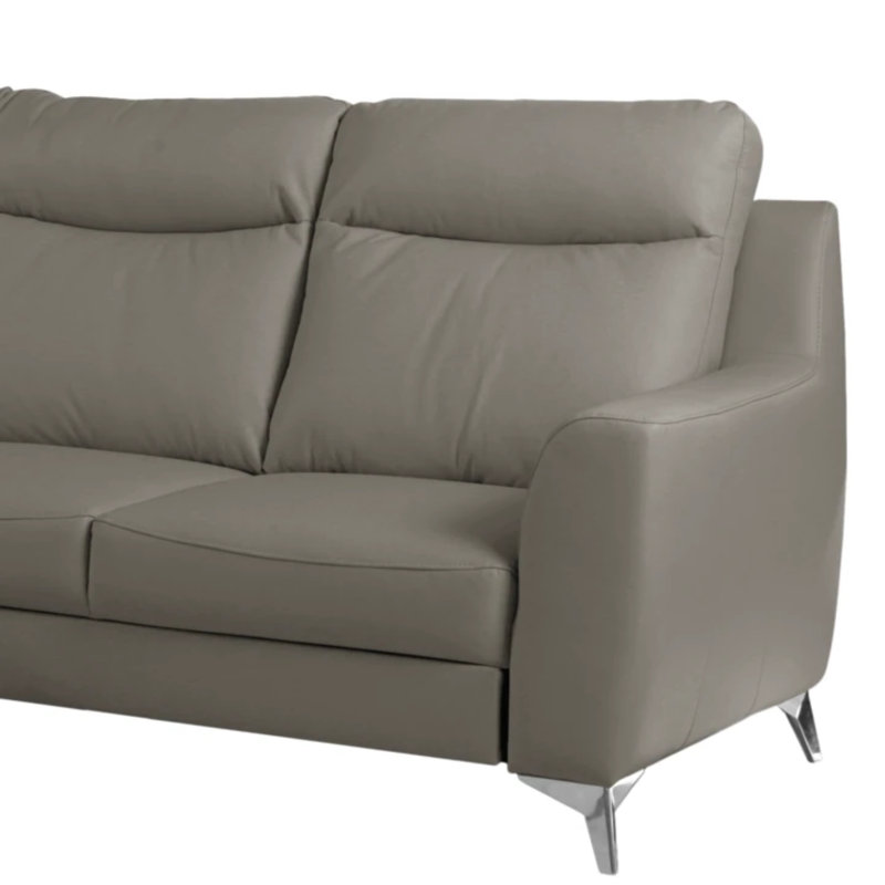 Emmie-Mae Leather Corner Sofabed with Chaise, Left Hand Facing, Gray