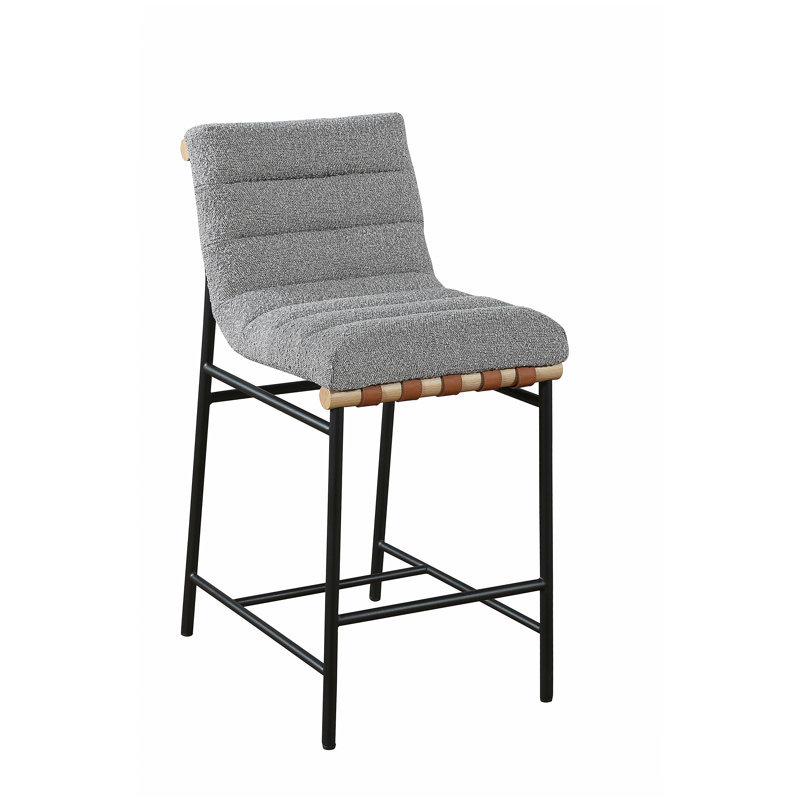Chaise à hauteur de comptoir en tissu 17,75 po Lahni