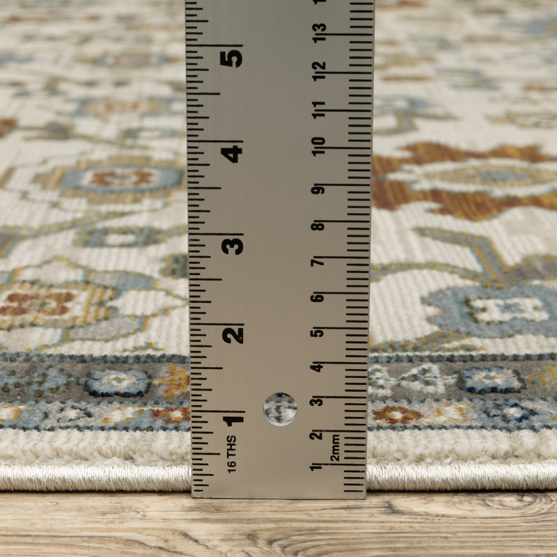 Eldyn Floral Oriental Ivory/ Multi Area Rug, Rectangle 6'7" x 9'9"