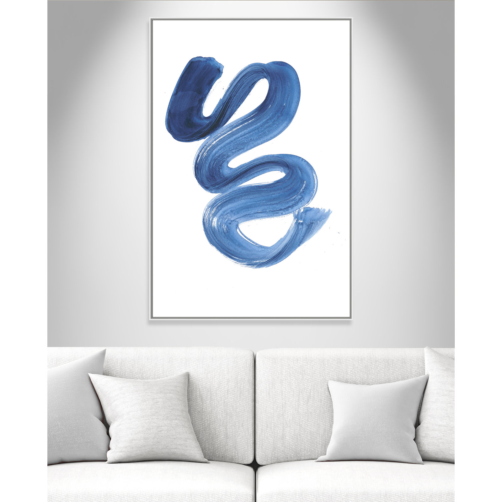 Coppola "Slinky Indigo II" Print by Filippo Ioco, 61.5" H x 41.5" W x 2" D, White Framed Canvas