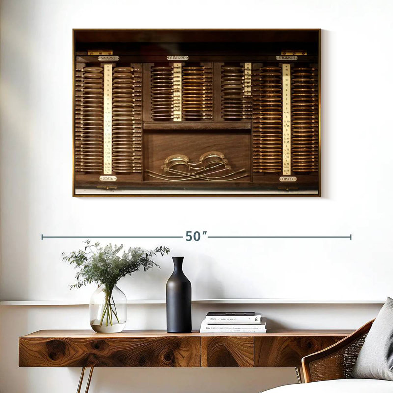 Optométrie rétro, Cadre flottant doré, 40 po x 27 po