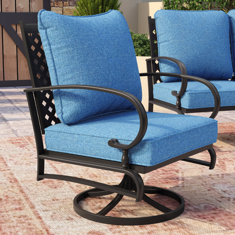 Chaise de patio avec coussins Balderston, Marine