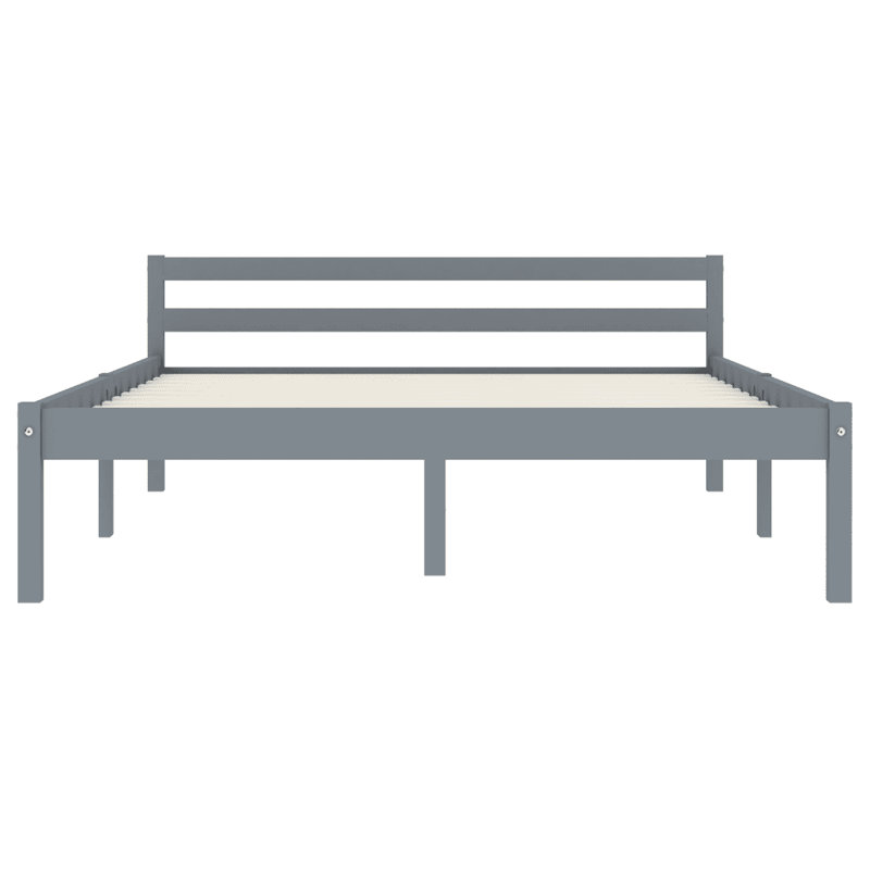 Aaryahi Solid Wood Bed, European Double (140 x 200 cm), Grey