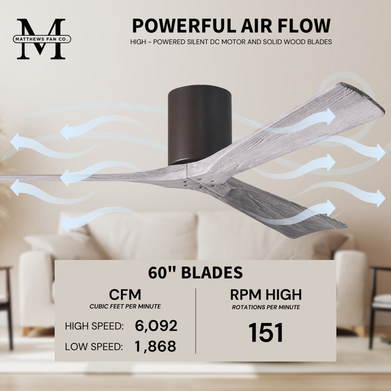 Irene Ceiling Fan, Textured Bronze, Barn Wood Tone, 60"