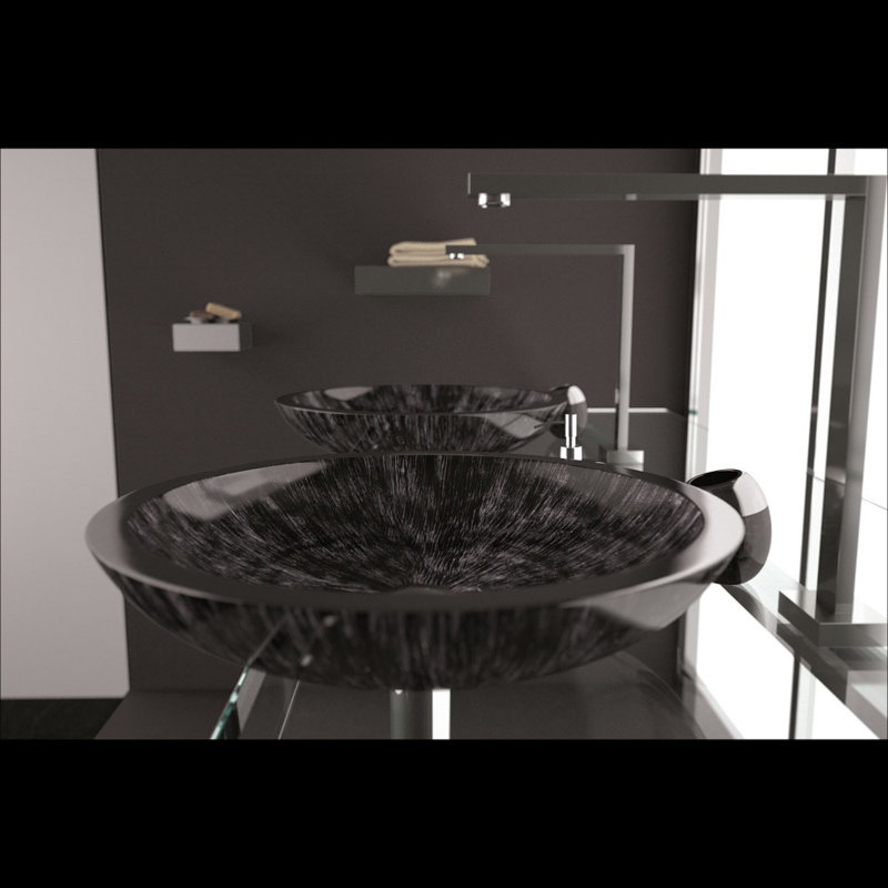 19.7'' L Bathroom Sink, Black Silver