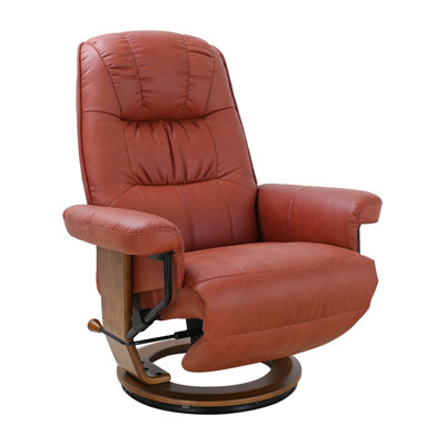 Upholstered Recliner with Flip-Up Footrest, Swivel Recliner 