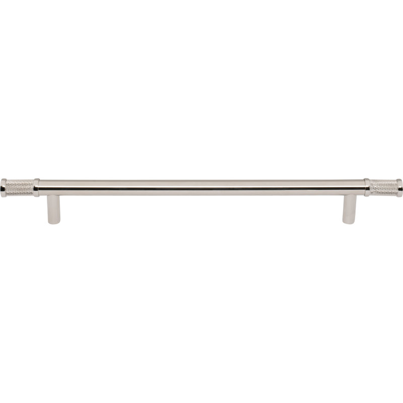 Burnham Bar Pull, Polished Nickel, 8 13/16" Center To Center