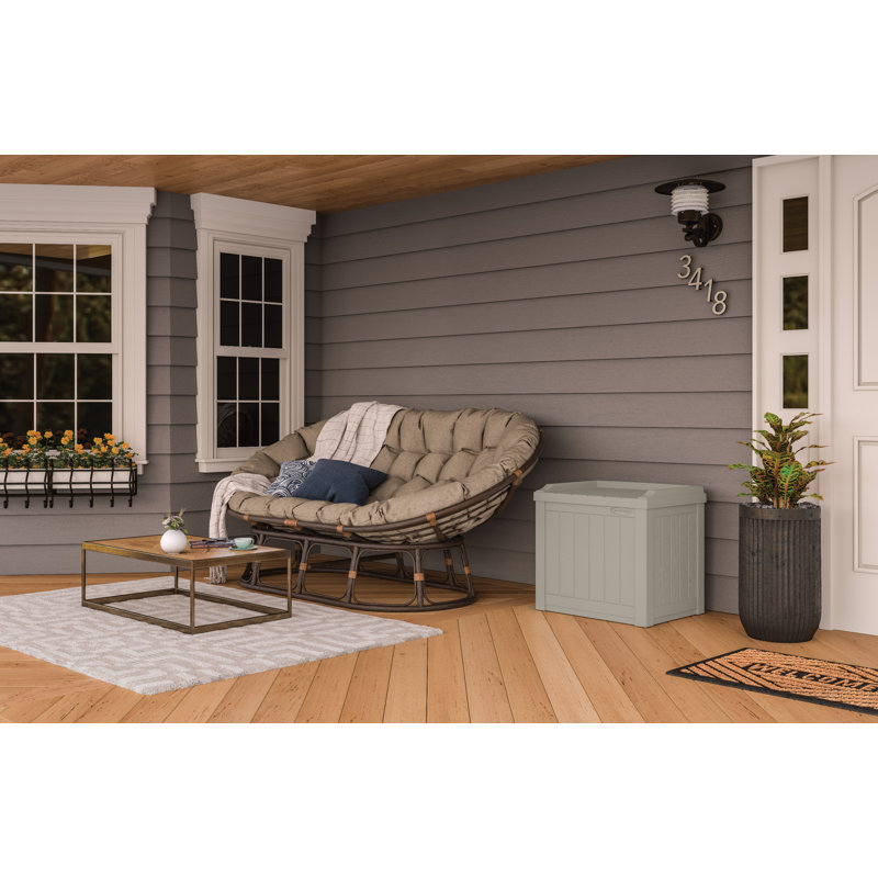Compact Resin 22-Gallon Storage Seat in Light Taupe