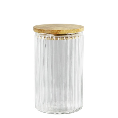 Ribbed Canister, Glass - Sm