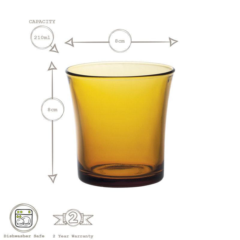 Duralex - Lys Tumbler Glasses, Amber, 6