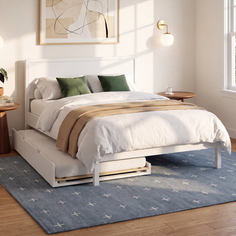 Rosenthal Solid Wood Trundle Bed, Full/Double, White