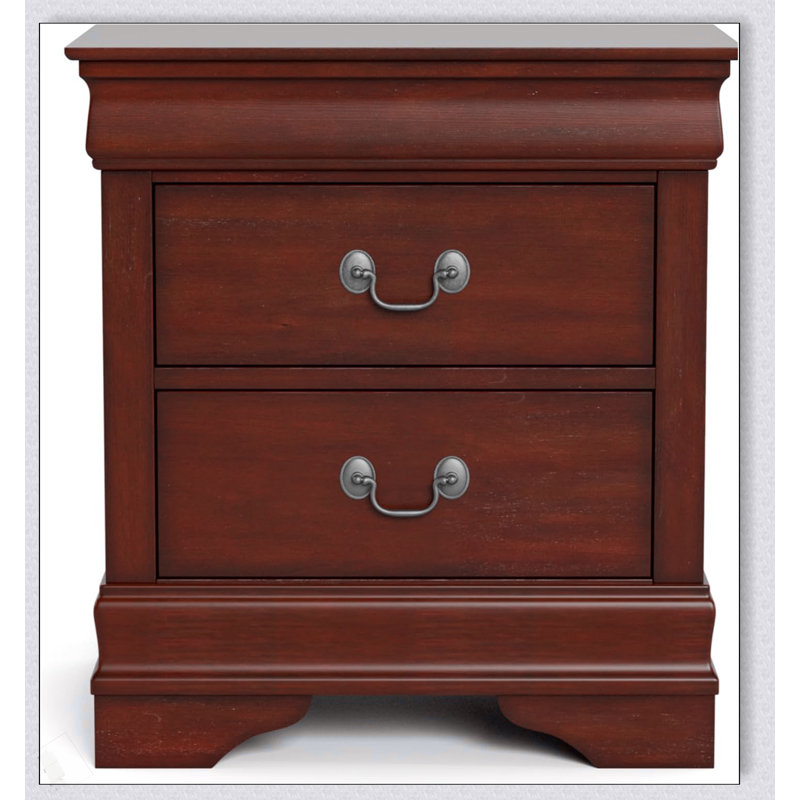 Boîtier de table de chevet à l'épreuve de la poussière avec tiroirs en queue d'aronde de style transitionnel 1Pc, Cerisier