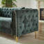 Canapés, canapé en chenille moderne de 60 pouces avec capitonnage à boutons | Canapé de salon en cuivre à garniture cloutée | Chenille