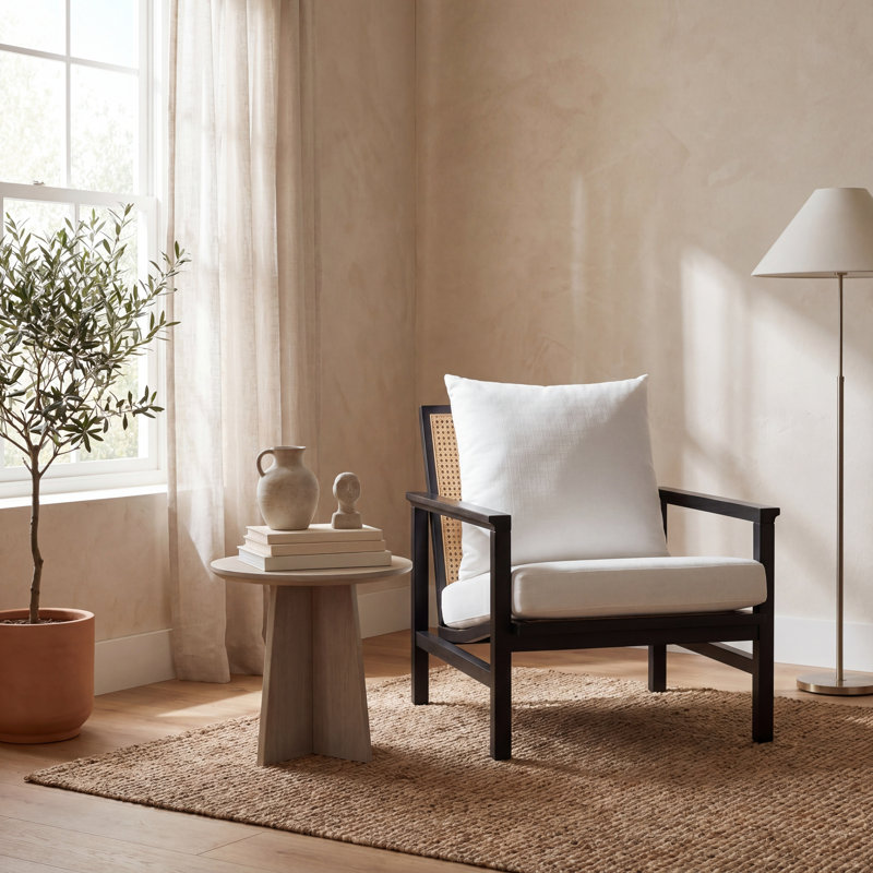 Fauteuil l 27,6 po Kelle, Noir, naturel