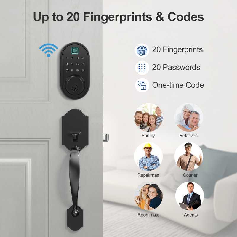 WIFI  Smart lock with Entry Handle Sets