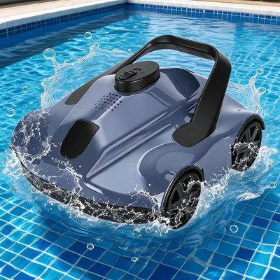 Nettoyeur robotique sans fil pour piscine hors-terre, autonomie de 130 minutes, filtration 150 CFT / h, auto-nettoyage, nettoie jusqu'à 860 pieds carrés, gris clair