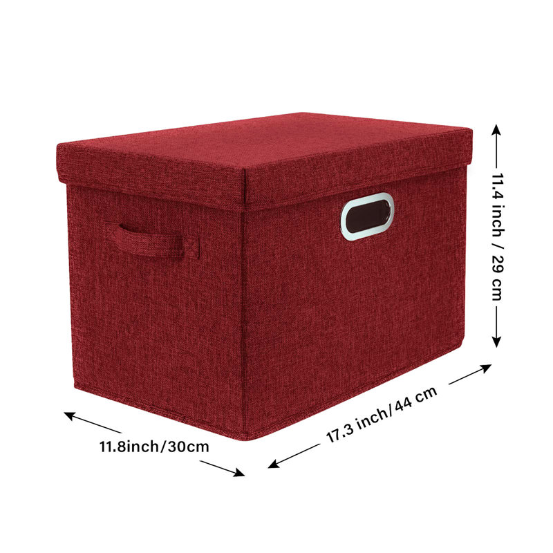 Ebern Designs Fabric Decorative Bin, Red Wine
