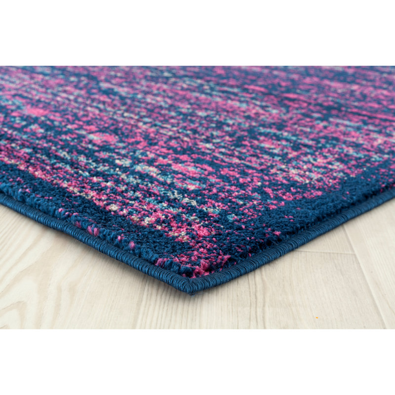 Tapis bleu à motif médaillon, Rectangle 12 pi 6 po x 15 pi