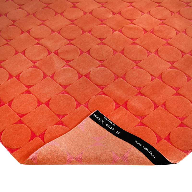 Contemporary Tibetan Wool Silk Blend - 8' x 10', Pink