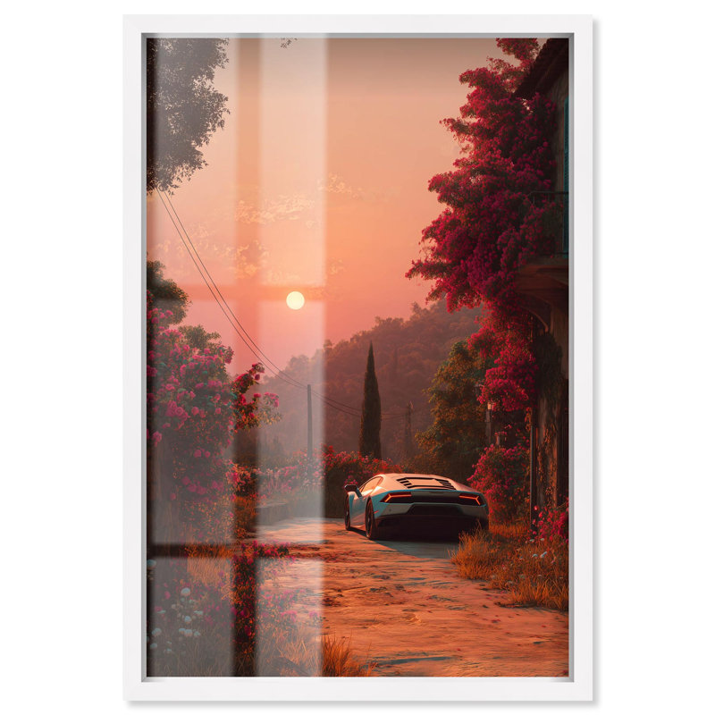 «Watch the Sunset Travel» par Art Remedy, H 25 po x l 17 po, Blanc