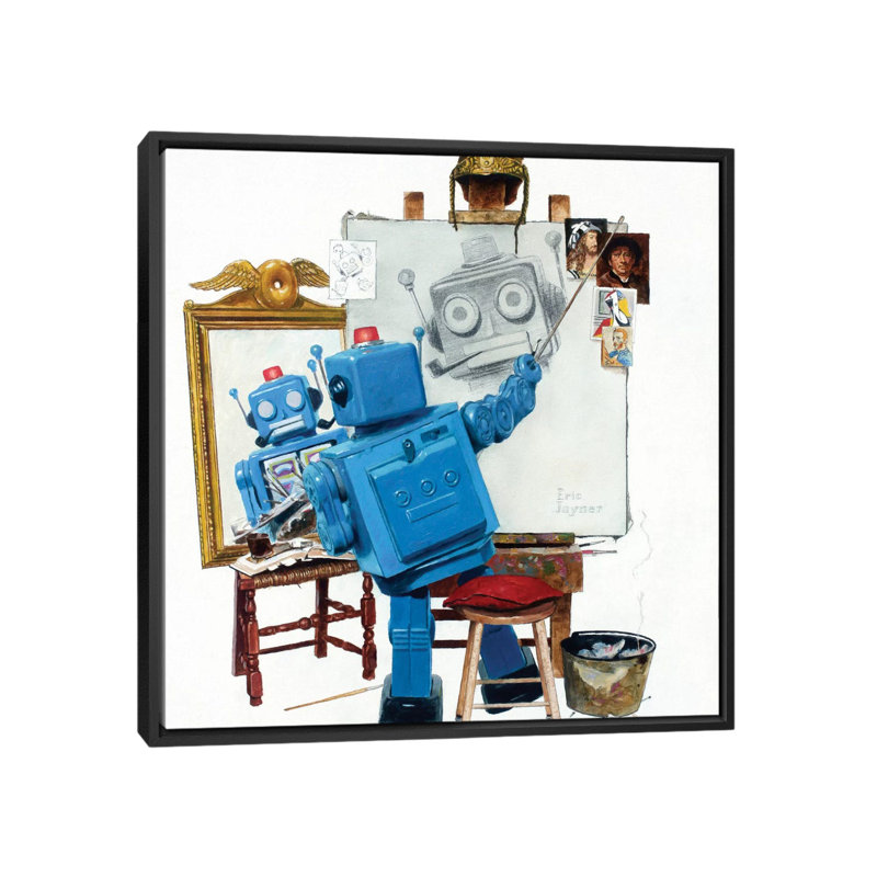 « self » par impression sur toile Eric Joyner, Toile avec cadre noir, Pas de tapis, H 18 po x l 18 po x P 1,5 po