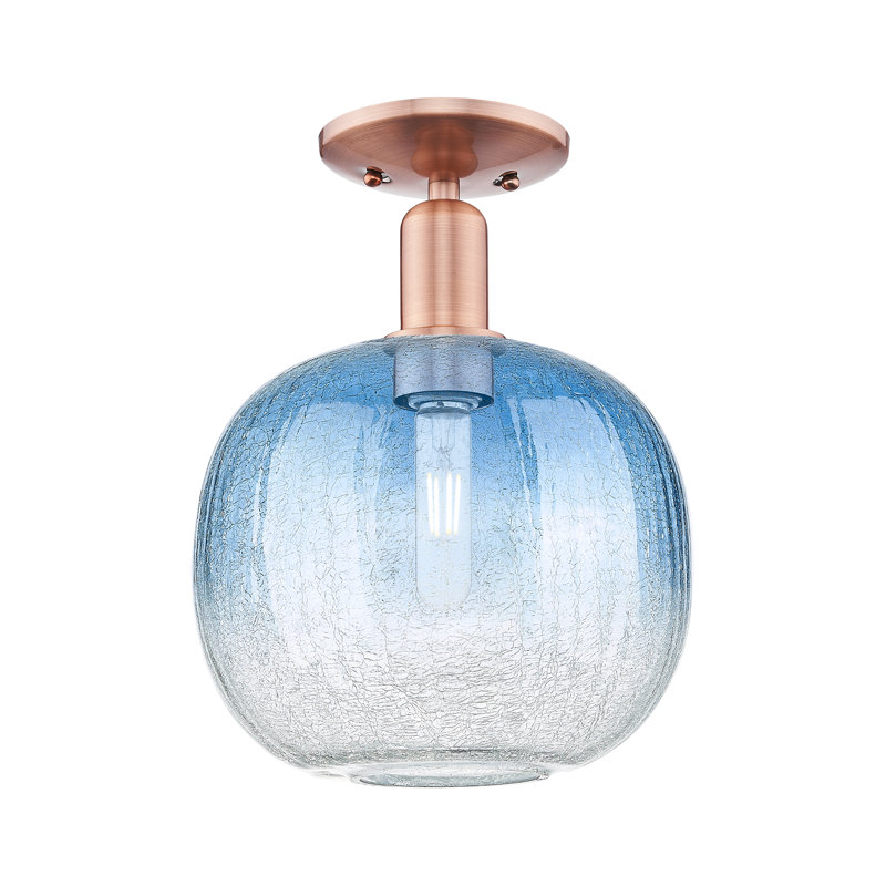 Nute - laiton antique noir - plafonnier semi-encastré, Transparent, Blue/Antique Copper