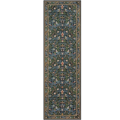 Tapis de couloir bohème floral de 2,4 m, antidérapant, lavable, doux, à motifs botaniques, pour la cuisine