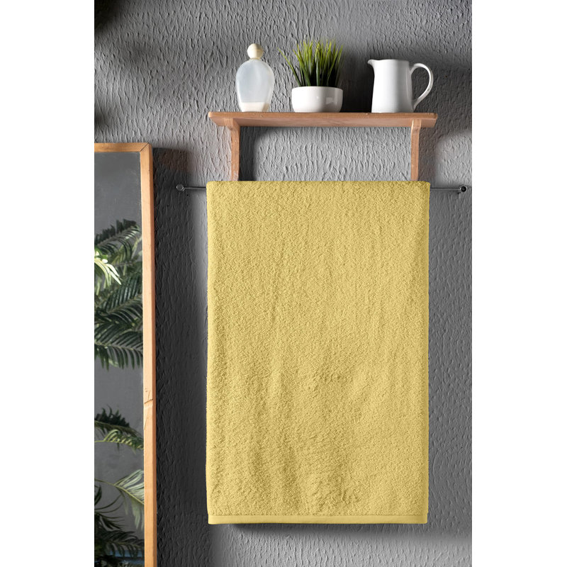 Drap de bain en coton, Jaune