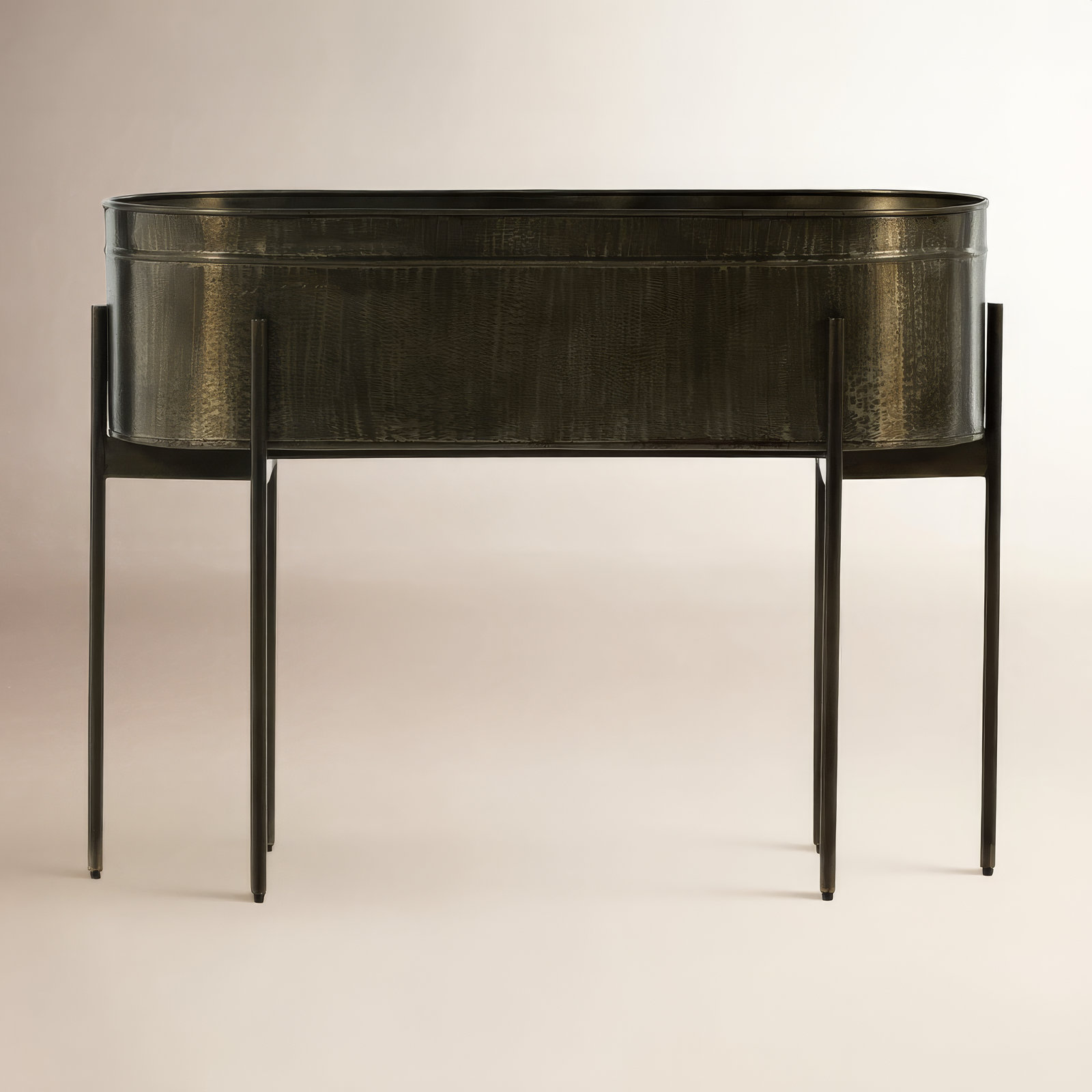 Florean Metal Pot Planter, Dark Brass