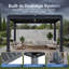 Pergola extérieure à persiennes l 12 pi x P 10 pi avec toit réglable et drainage intégré, pavillon de patio entièrement en acier résistant à la rouille