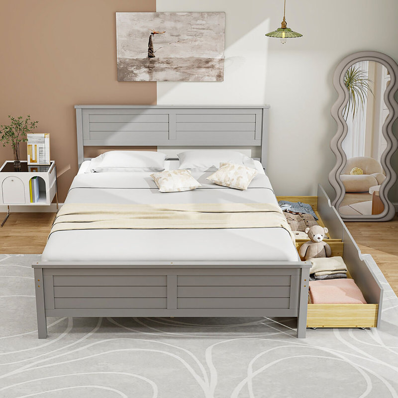 Raidah Bed, Full, Gray