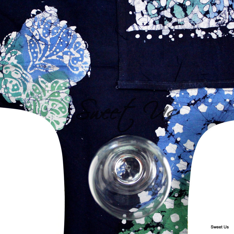 Floral 100% Cotton Tablecloth, Blue