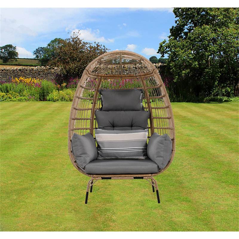 Brettly 1 Person Egg Chair, Gray